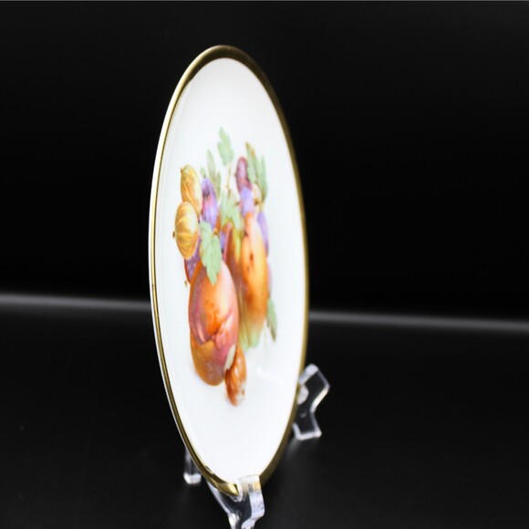 Vintage Collectible 1950s German Jaeger Porcelain Harvest Plate with Gold Trim - Picture 3 of 5